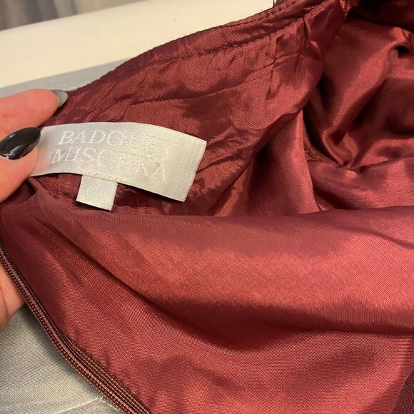 Badgley Mischka burgundy sequinned dress, size 2 - Picture 2 of 7